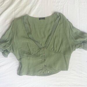 sage green fairy top